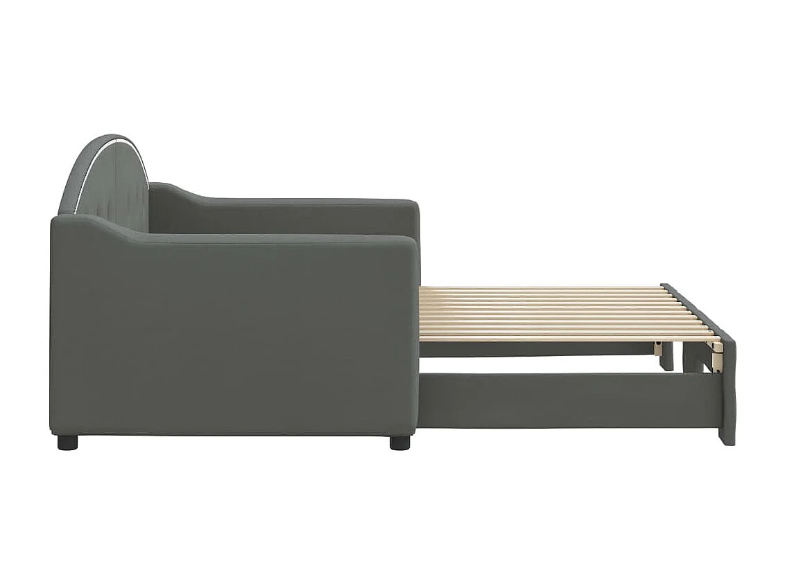 Dagbed met onderschuifbed zonder matras donkergrijs 80x200 cm