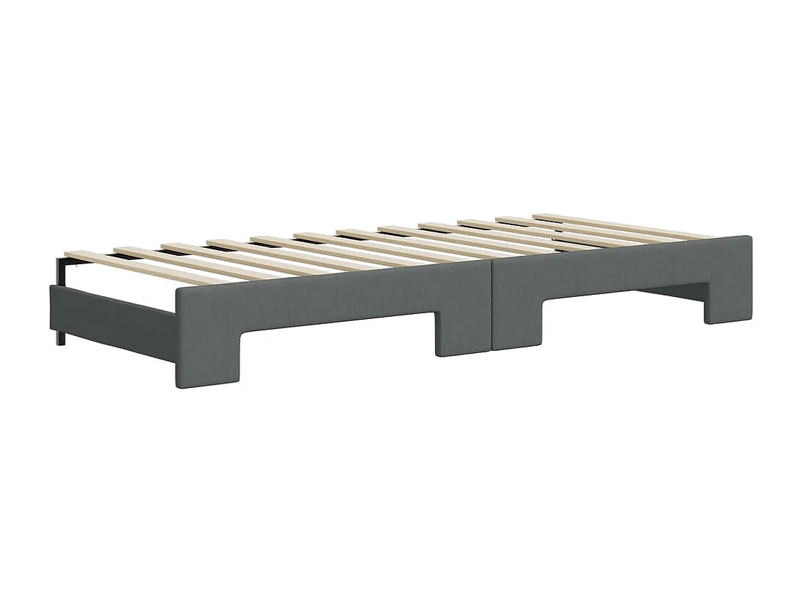 Dagbed met onderschuifbed zonder matras donkergrijs 80x200 cm
