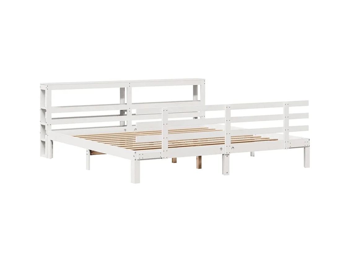 Struttura letto con testiera senza materasso bianco 200x200 cm