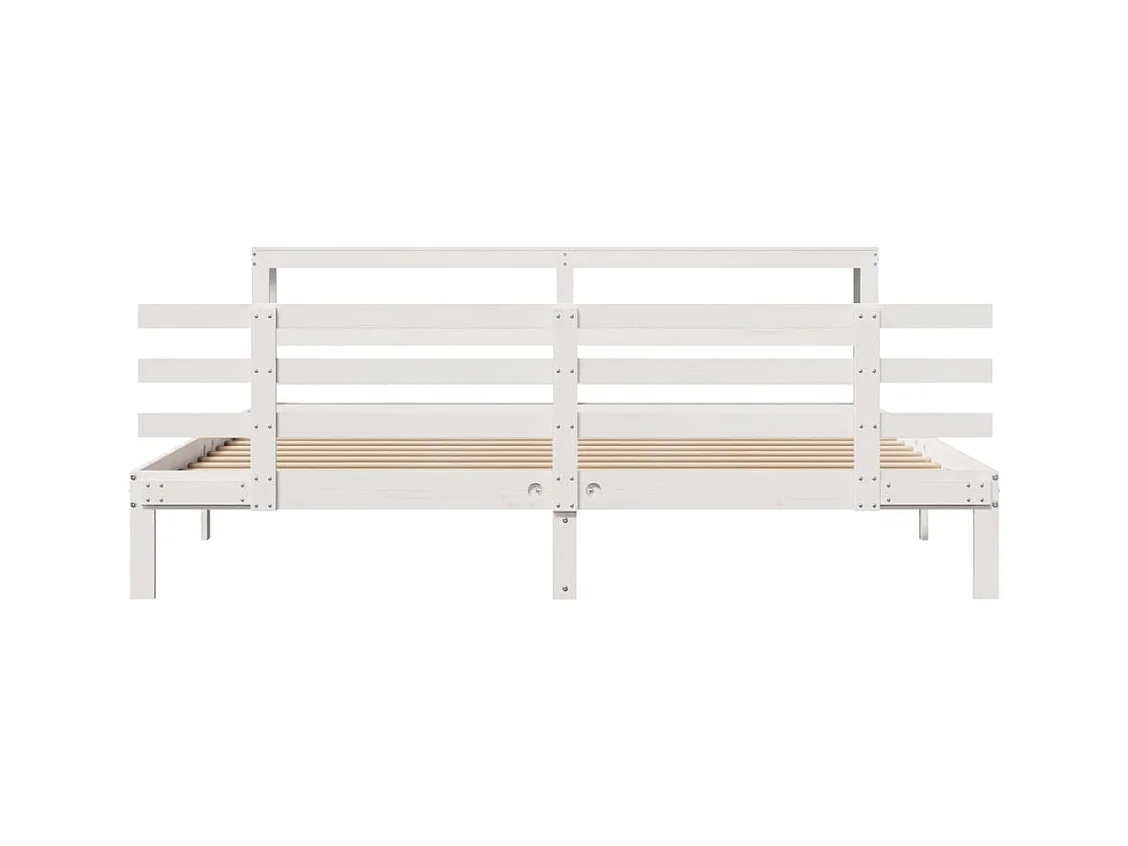 Struttura letto con testiera senza materasso bianco 200x200 cm