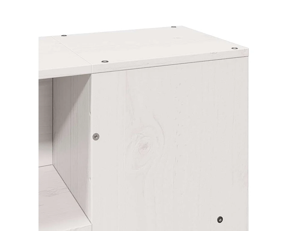 Letto libreria bianco senza materasso 140x200 cm in legno massello di pino