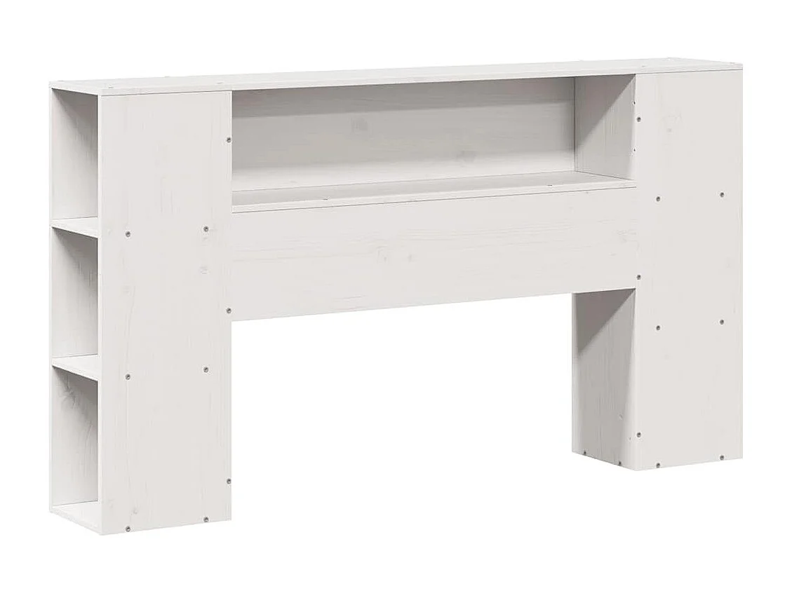 Letto libreria bianco senza materasso 140x200 cm in legno massello di pino