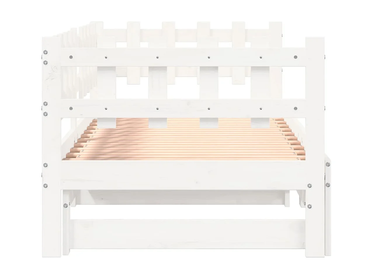 Lit coulissant sans matelas blanc 2x(90x190) cm bois massif