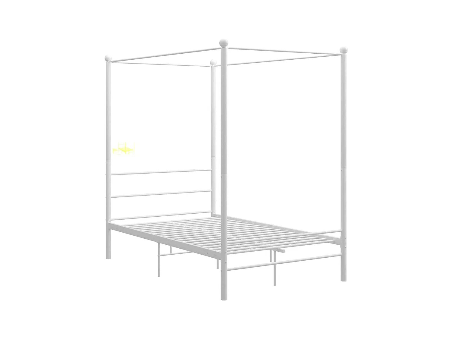 Wit hemelbedframe zonder matras 140x200 cm metaal