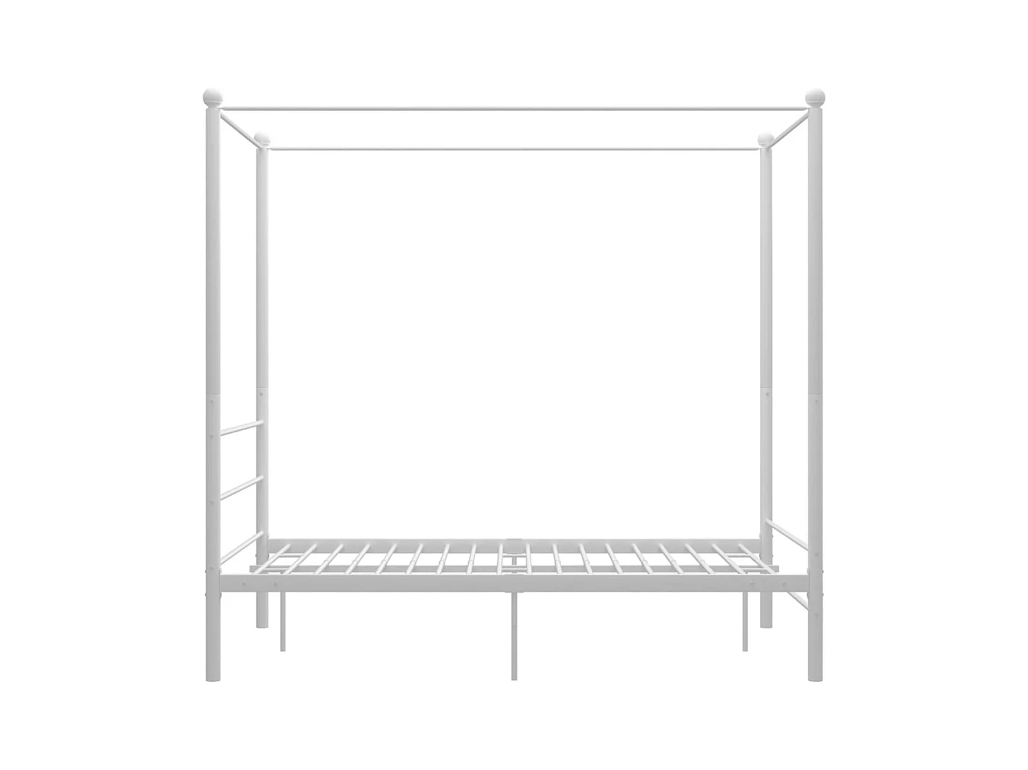 Wit hemelbedframe zonder matras 140x200 cm metaal
