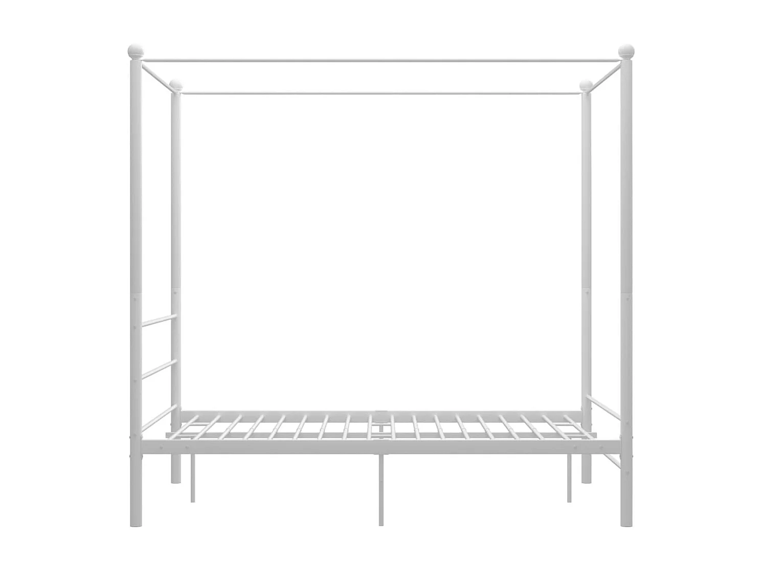 Struttura letto a baldacchino bianco senza materasso 140x200 cm in metallo