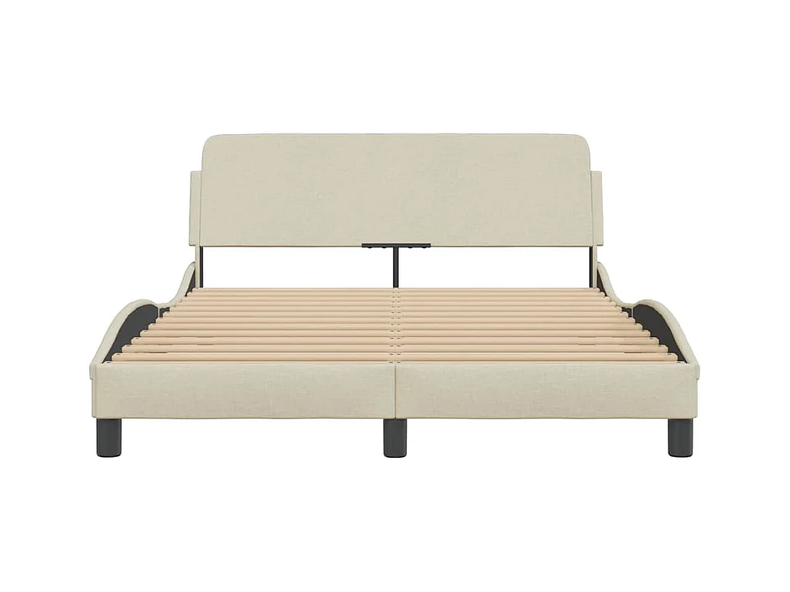 Bedframe zonder matras crème 120x200 cm stof