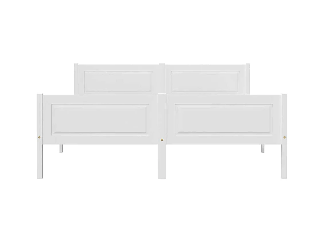 Bedframe zonder matras massief wit grenenhout 140x200 cm