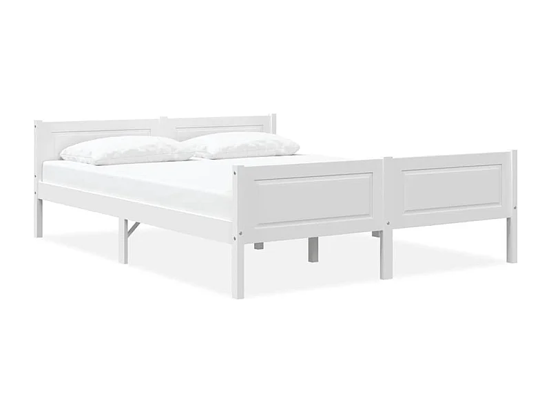 Estructura de cama sin colchón de madera maciza de pino blanco 140x200 cm