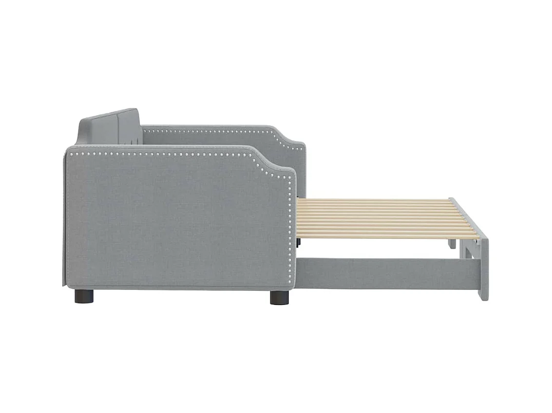 Divano letto con letto estraibile senza materasso grigio chiaro 90x200 cm