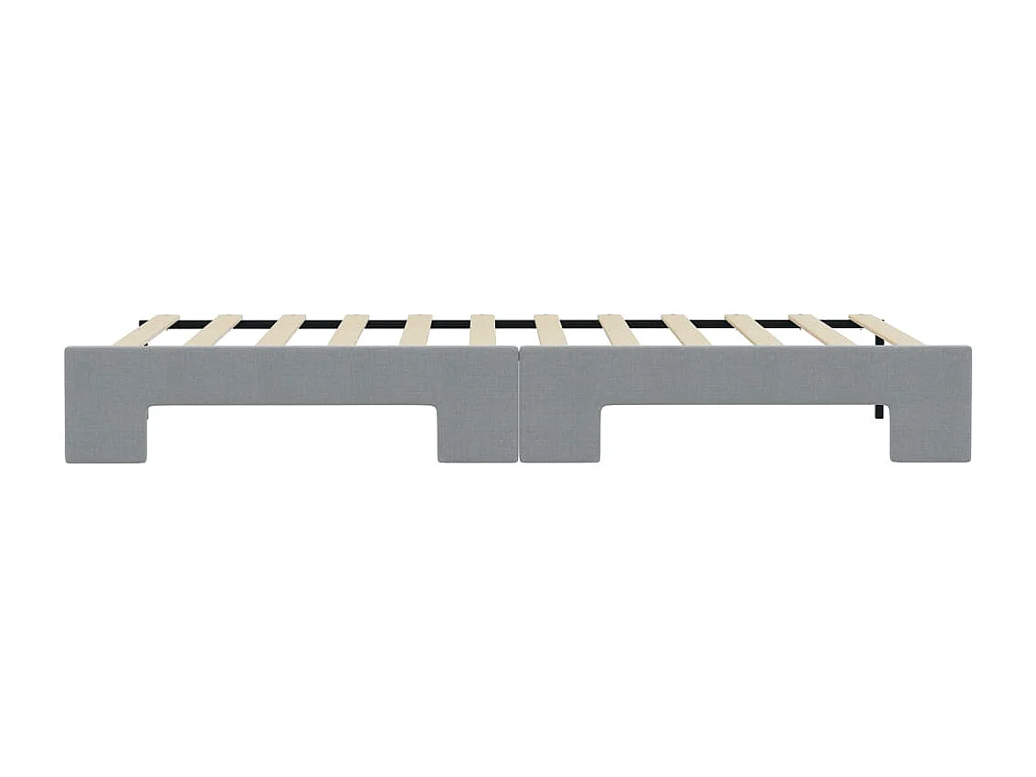 Lit de jour avec gigogne sans matelas gris clair 90x200 cm