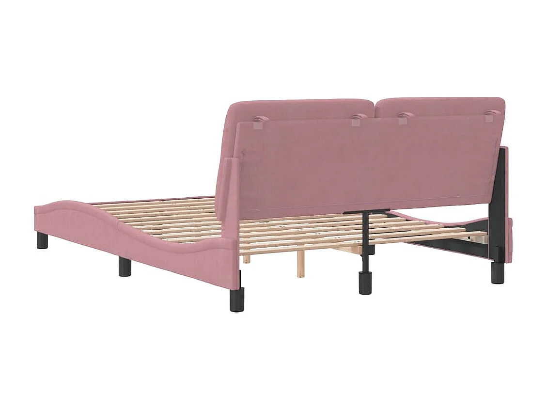 Bettgestell ohne Matratze rosa 140x200 cm Samt