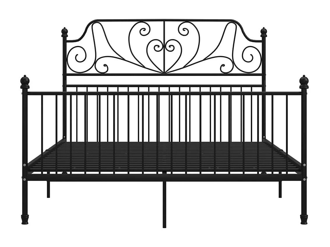 Estructura de cama sin colchón de metal negro 160x200 cm
