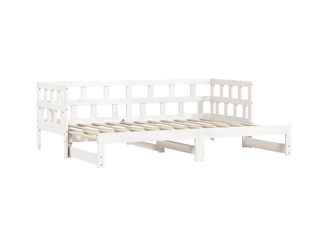 Divano letto e letto estraibile senza materasso 90x190 cm in legno massello