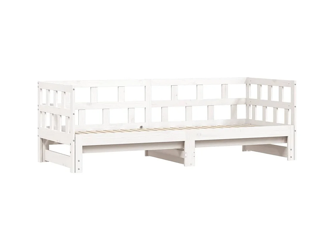 Divano letto e letto estraibile senza materasso 90x190 cm in legno massello