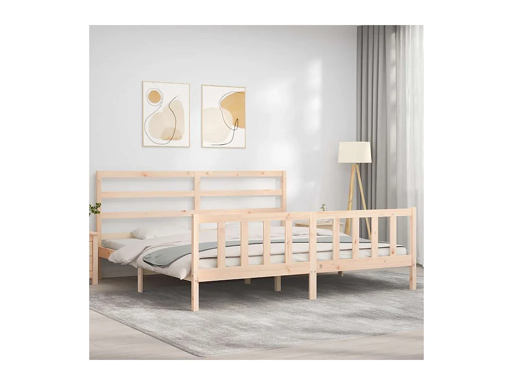 Bettgestell ohne Matratze 200x200 cm Kiefer Massivholz