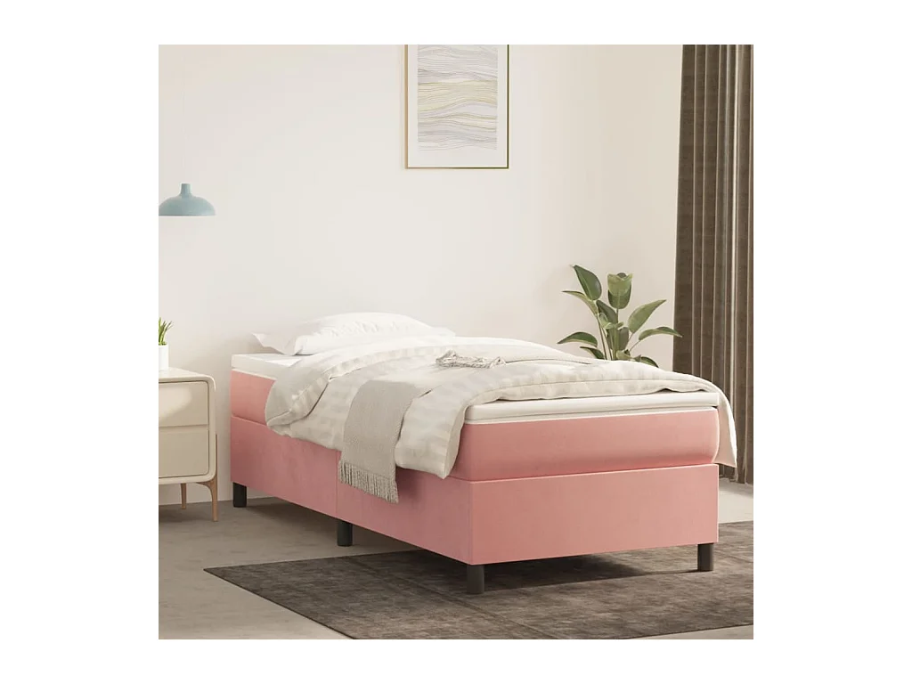 Sommier à lattes de lit avec matelas Rose 100x200 cm Velours