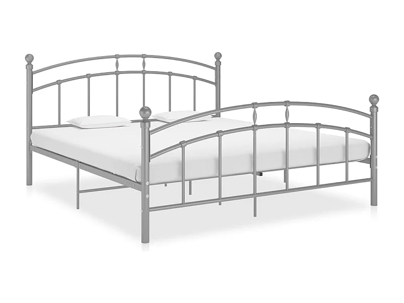 Struttura letto senza materasso, metallo grigio, 140x200 cm