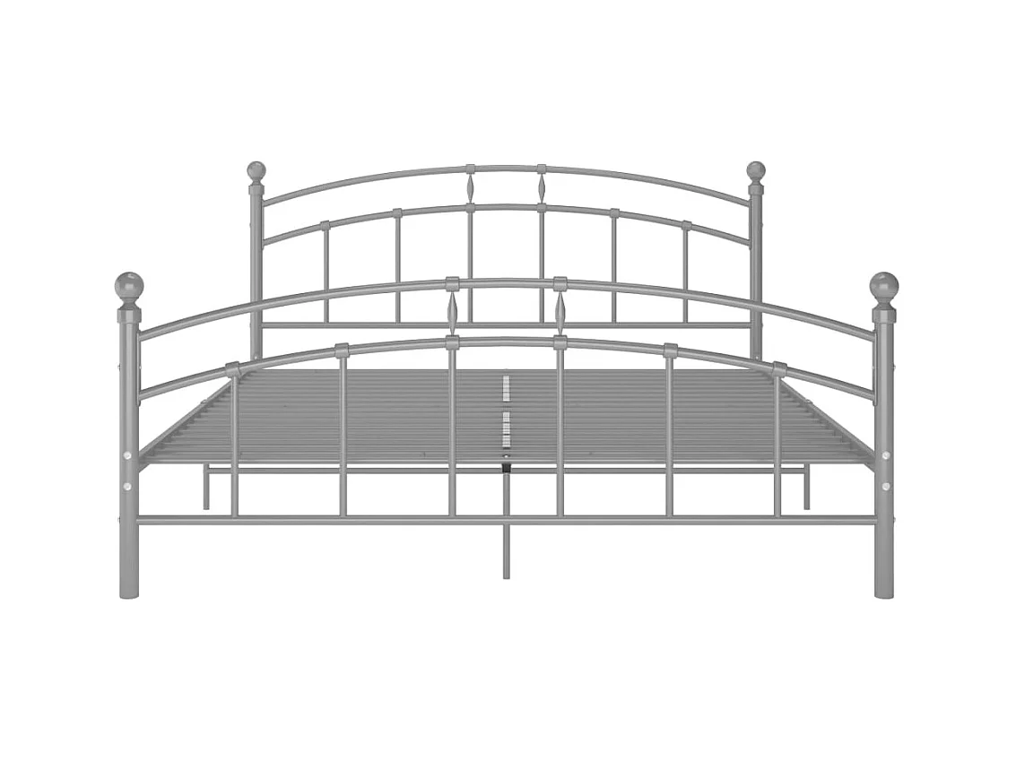 Struttura letto senza materasso, metallo grigio, 140x200 cm