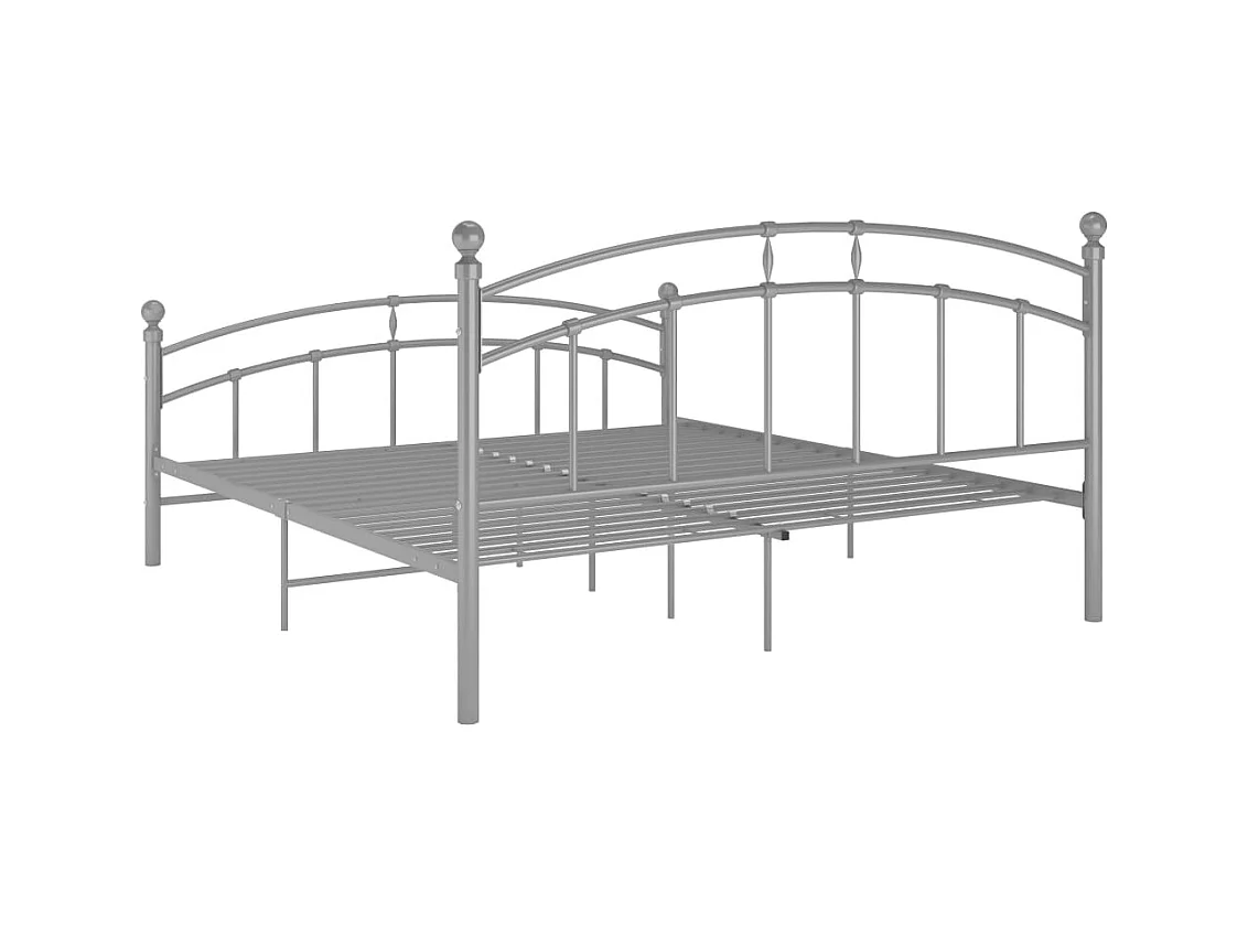 Struttura letto senza materasso, metallo grigio, 140x200 cm