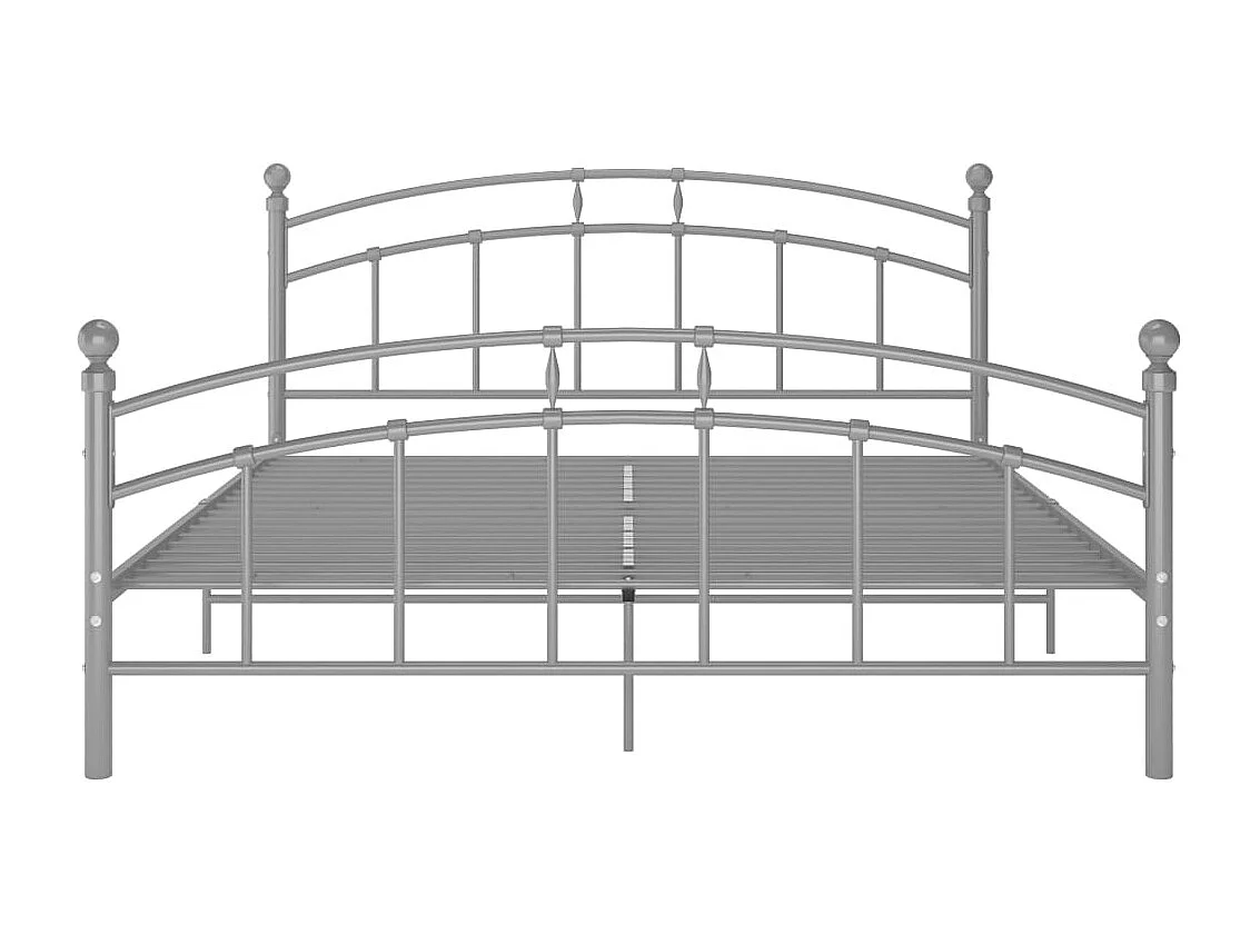 Estructura de cama sin colchón, metal gris, 140x200 cm