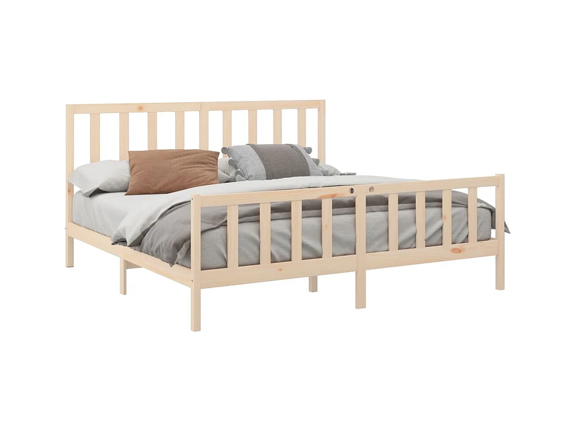 Struttura letto senza materasso 200x200 cm in legno massello di pino
