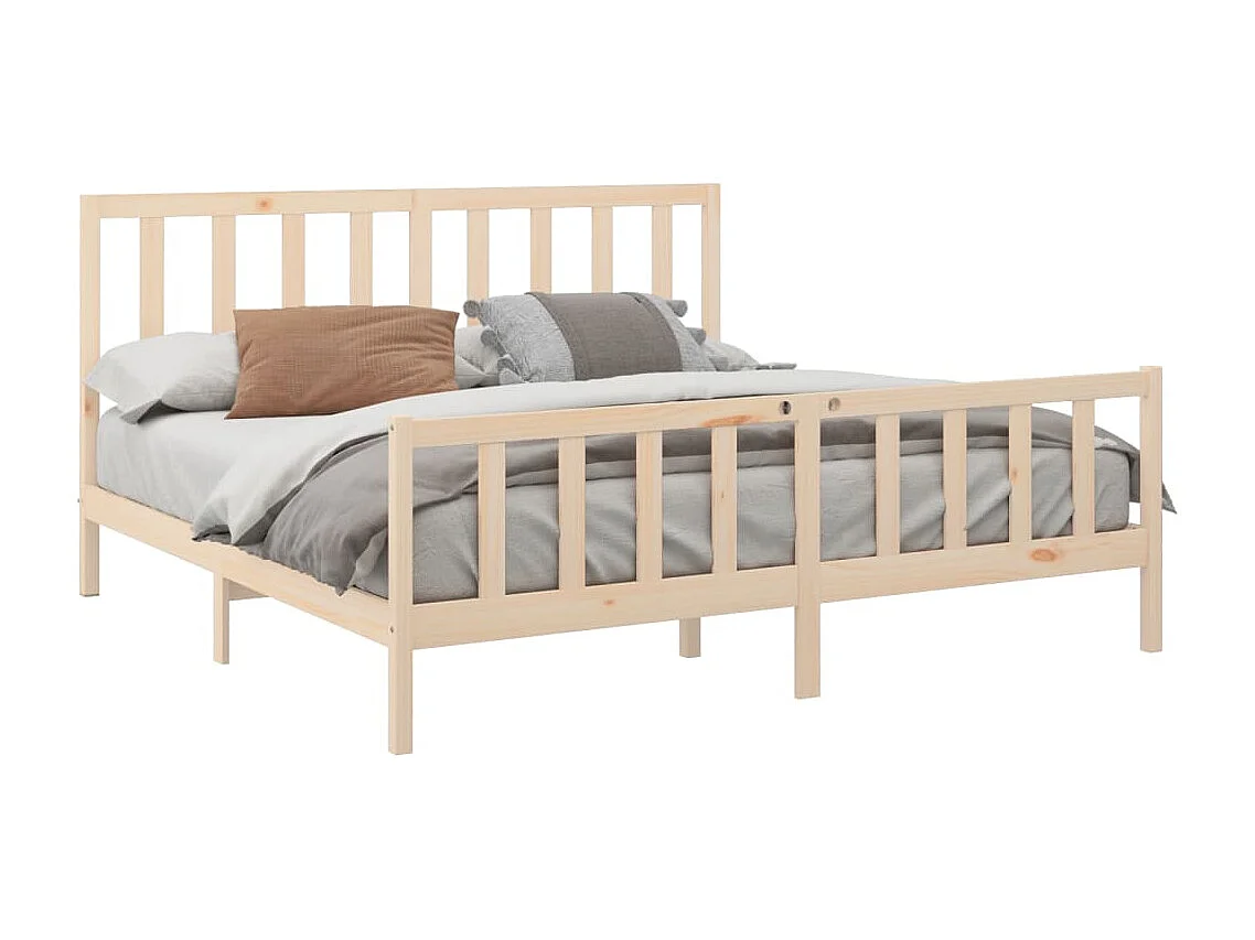 Cadre de lit sans matelas 200x200 cm bois massif de pin