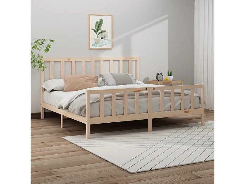 Struttura letto senza materasso 200x200 cm in legno massello di pino
