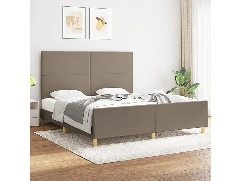 Struttura letto senza materasso in tessuto tortora 180x200 cm