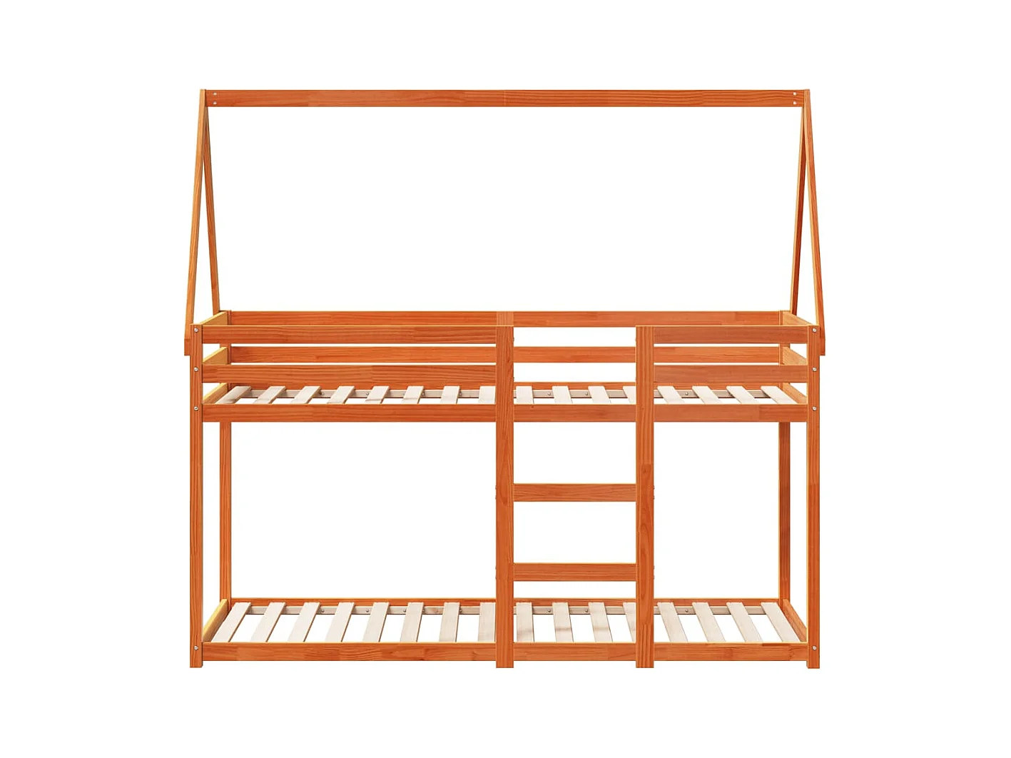 Stapelbed zonder matras bruin gewaxt 80x200 cm massief grenen