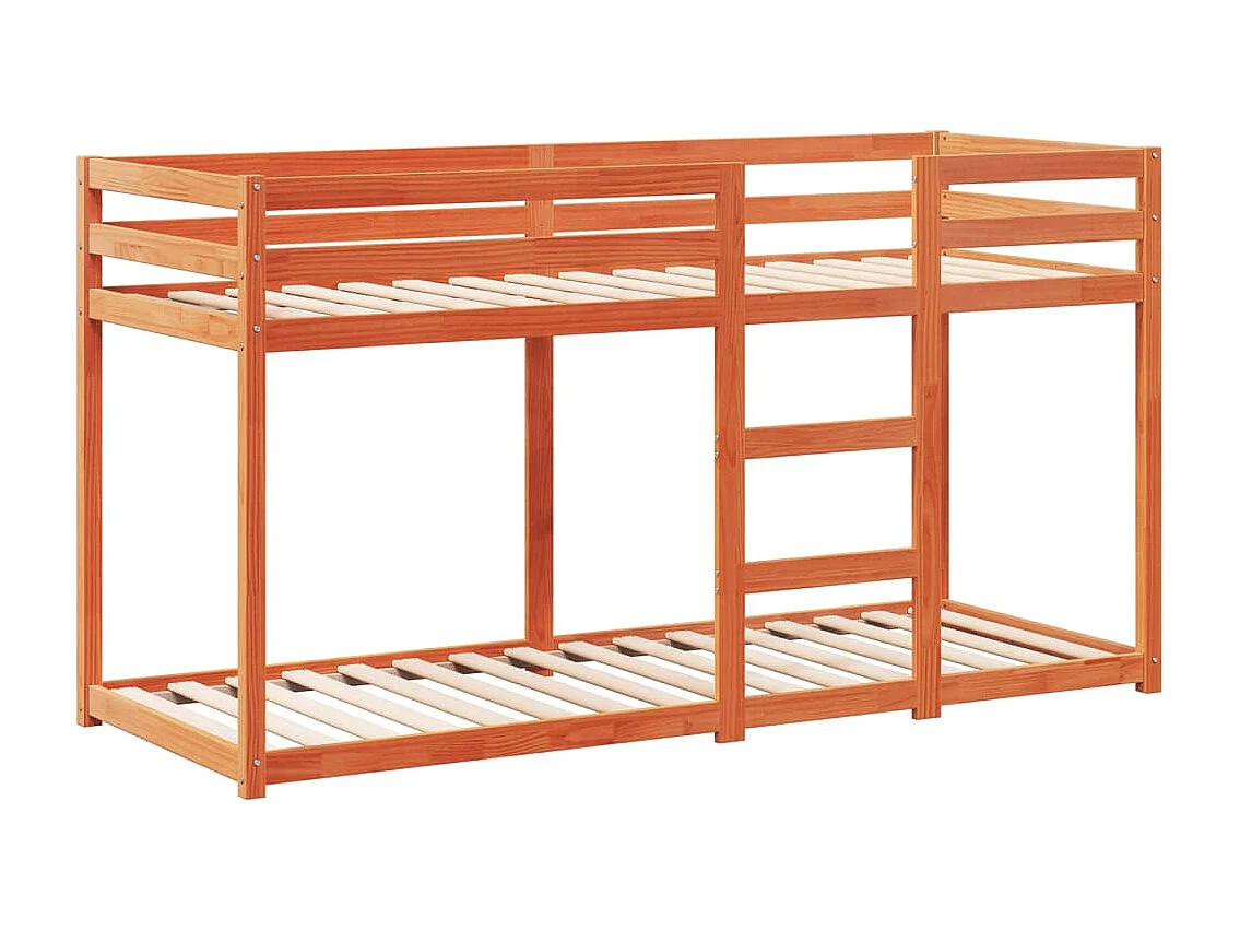 Stapelbed zonder matras bruin gewaxt 80x200 cm massief grenen