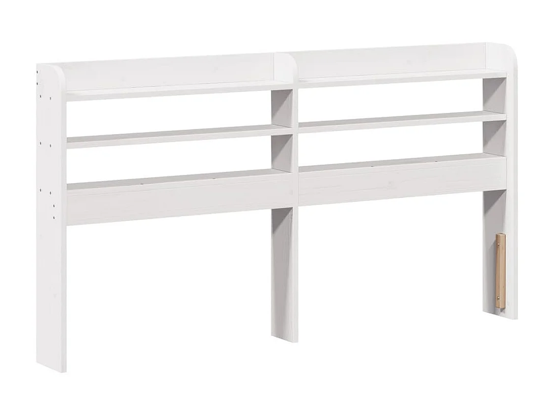 Estructura de cama con cabecero blanco 160x200 cm madera maciza de pino