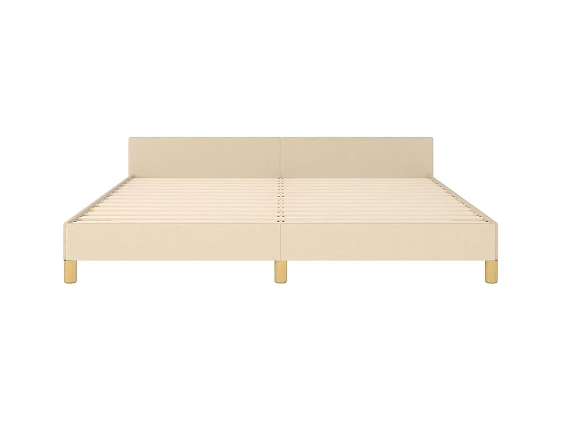 Cadre de lit sans matelas crème tissu