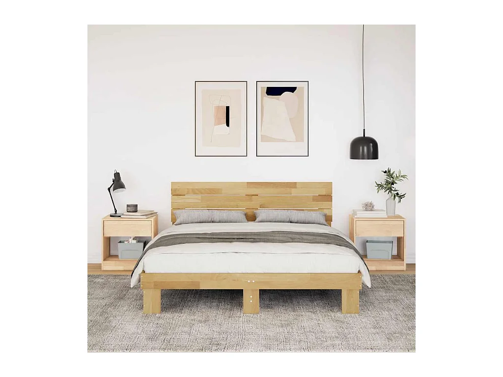 Cadre de lit avec tête de lit sans matelas 160 x 200 cm