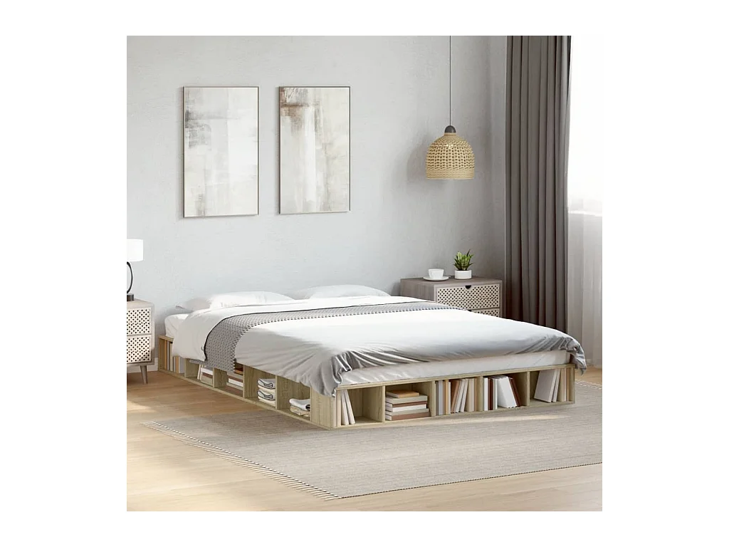 Bedframe zonder matras Sonoma eiken 140x200 cm