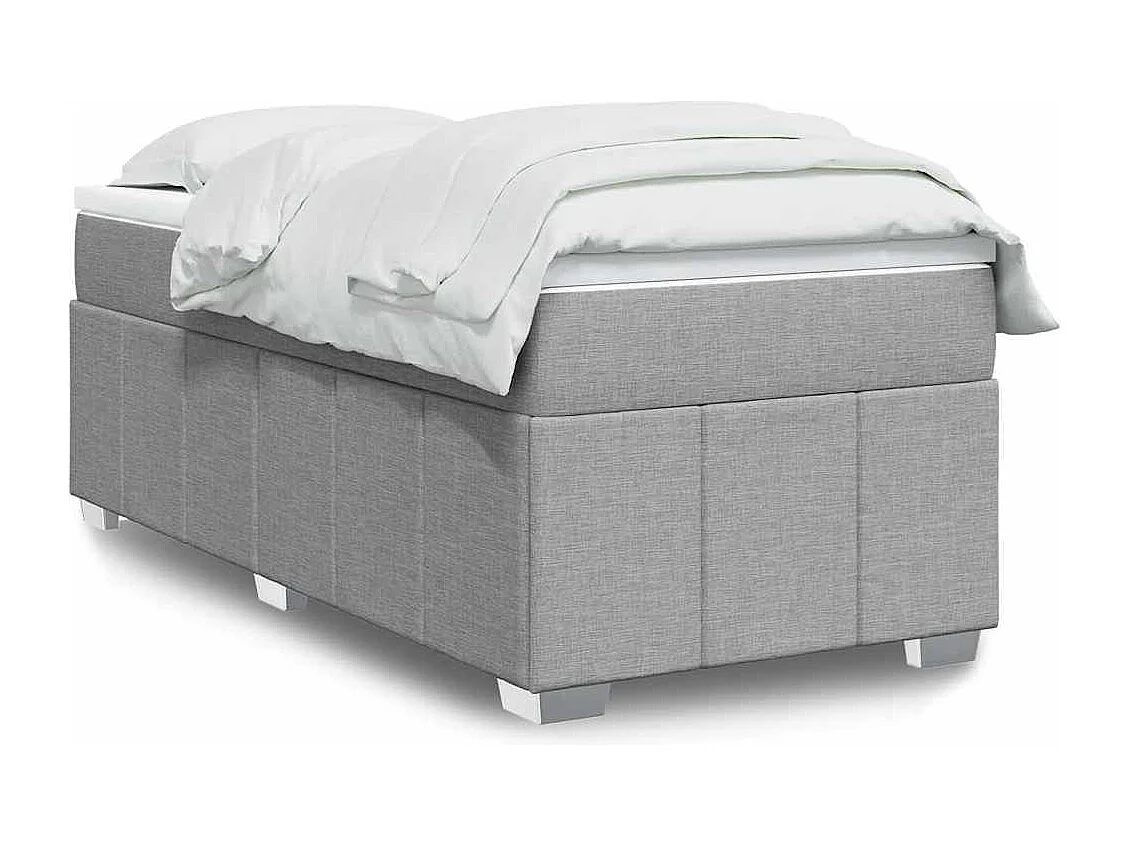 Sommier à lattes de lit avec matelas Gris clair 100x200cm Tissu