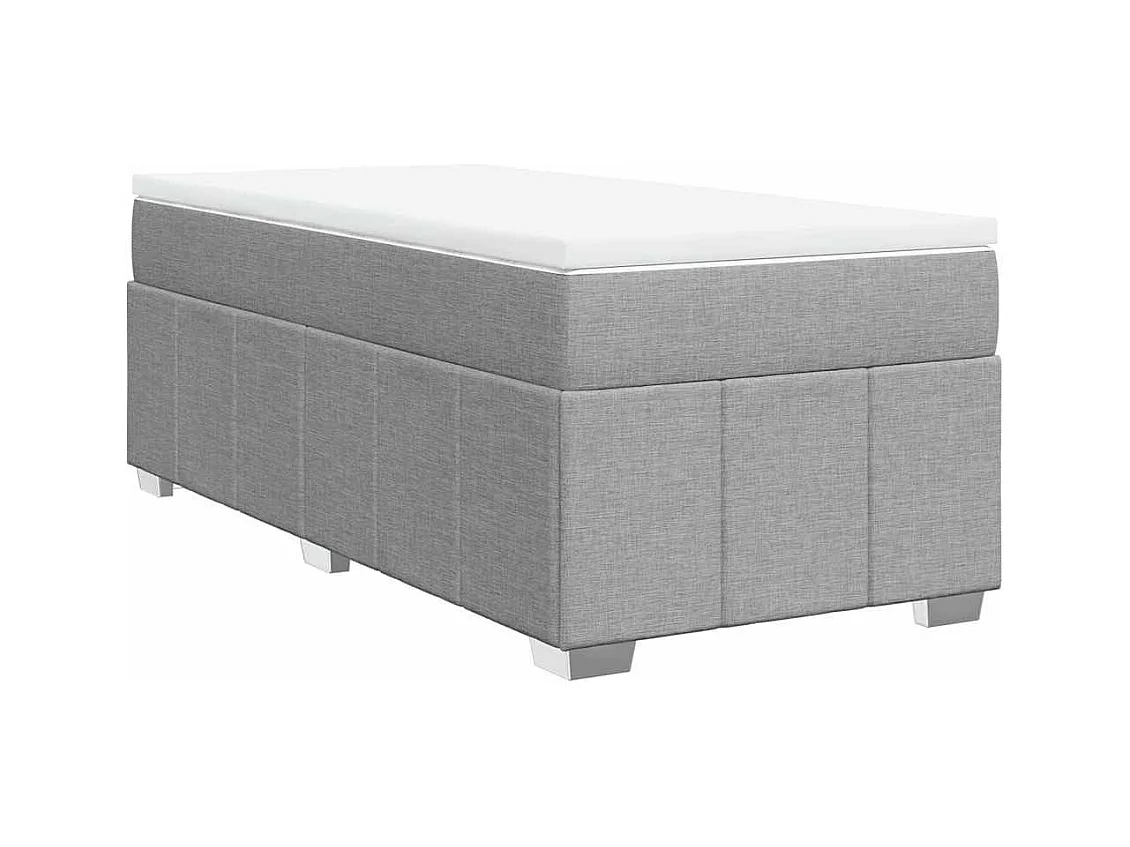 Sommier à lattes de lit avec matelas Gris clair 100x200cm Tissu