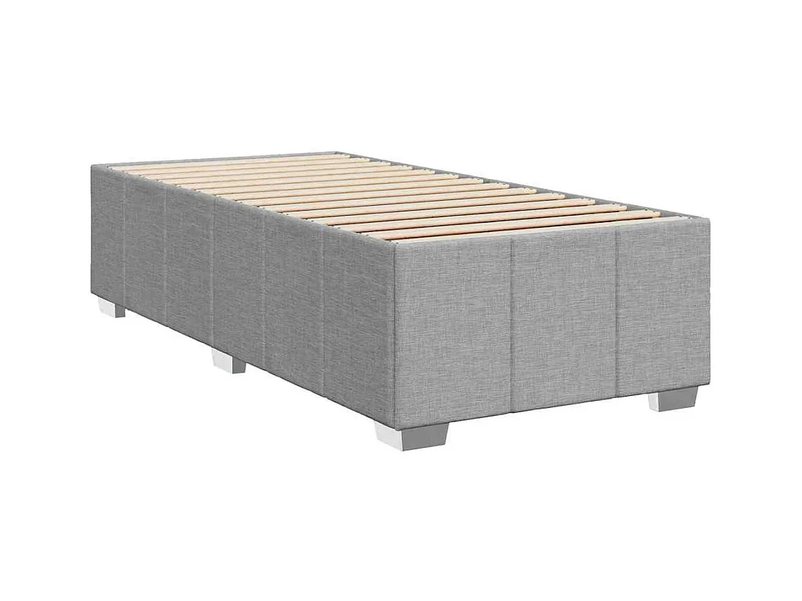 Sommier à lattes de lit avec matelas Gris clair 100x200cm Tissu