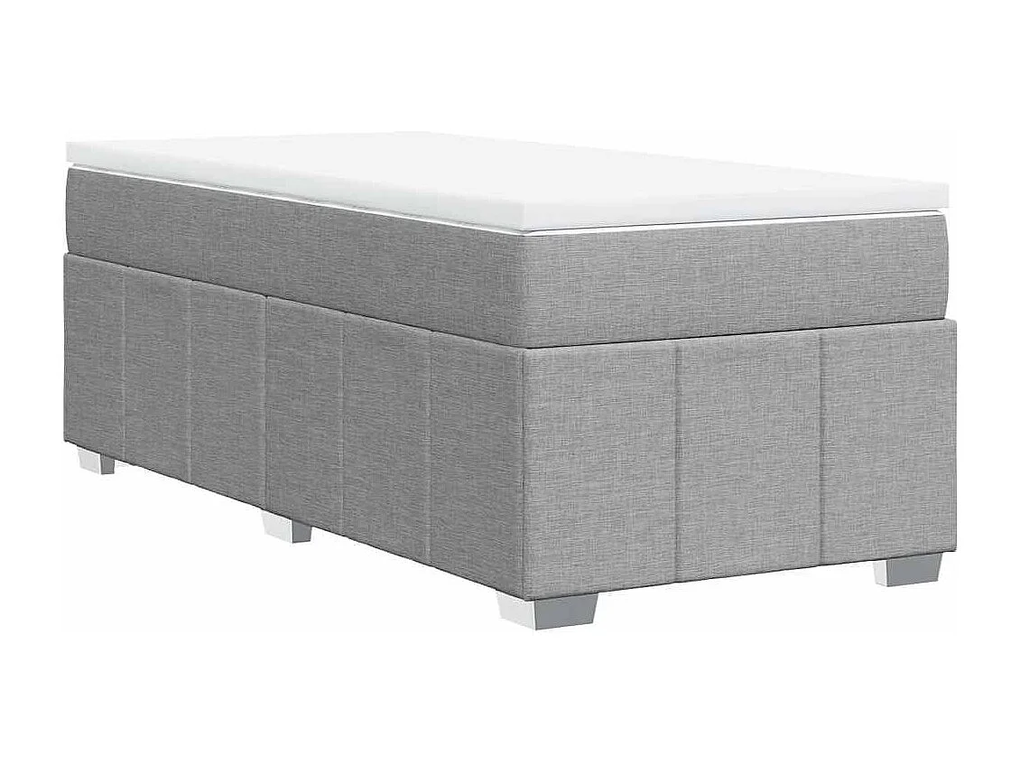 Sommier à lattes de lit avec matelas Gris clair 100x200cm Tissu