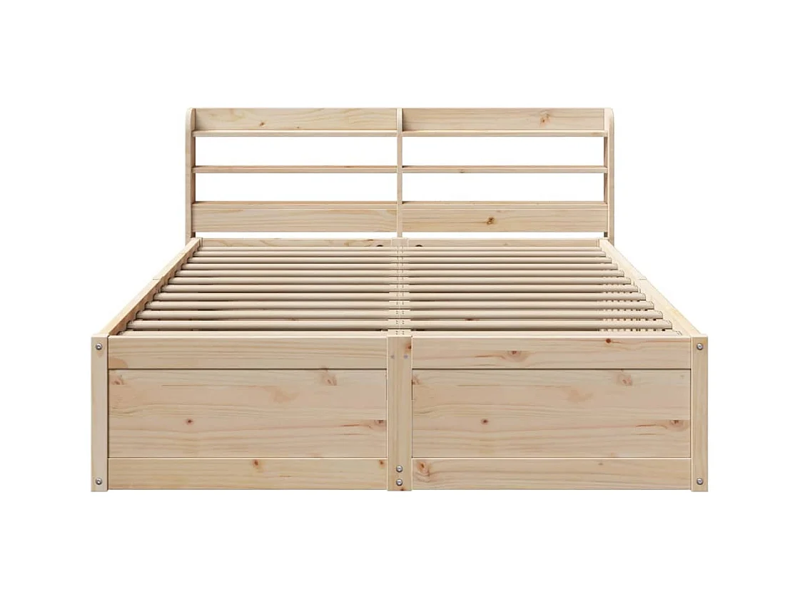 Struttura letto con testiera 120x190 cm in legno massello di pino