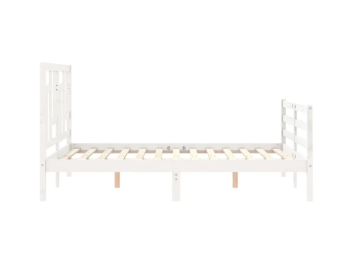 Struttura letto in legno massello bianco senza materasso