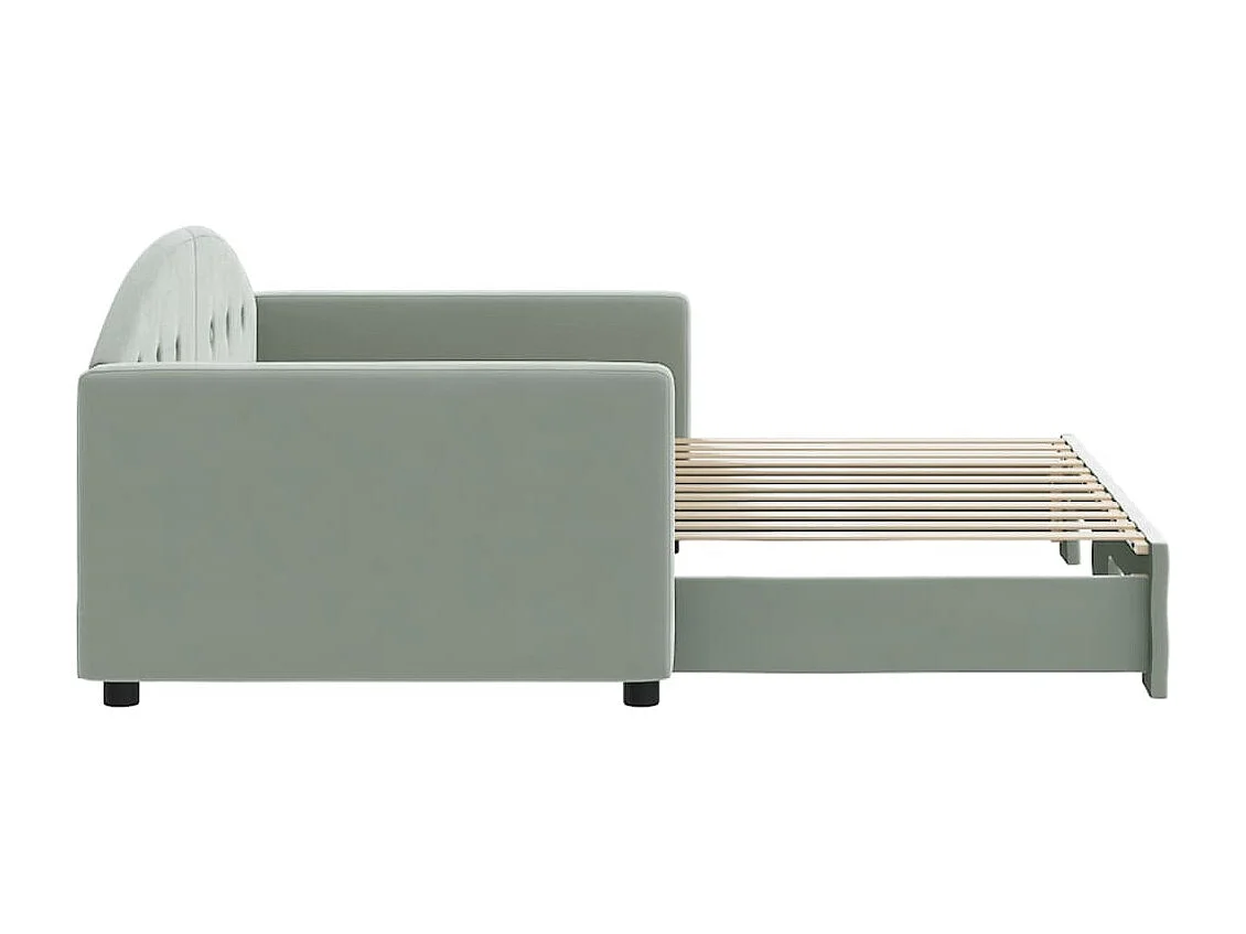 Tagesbett mit Ausziehbett ohne Matratze hellgrau 90x200 cm