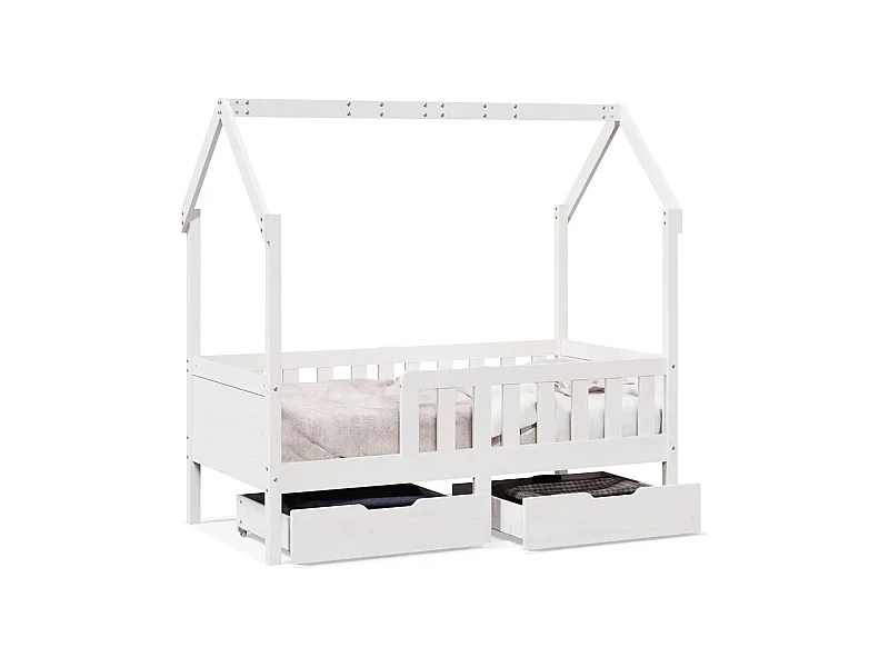 Estructura de cama infantil con cajones sin colchón 80x170 cm madera