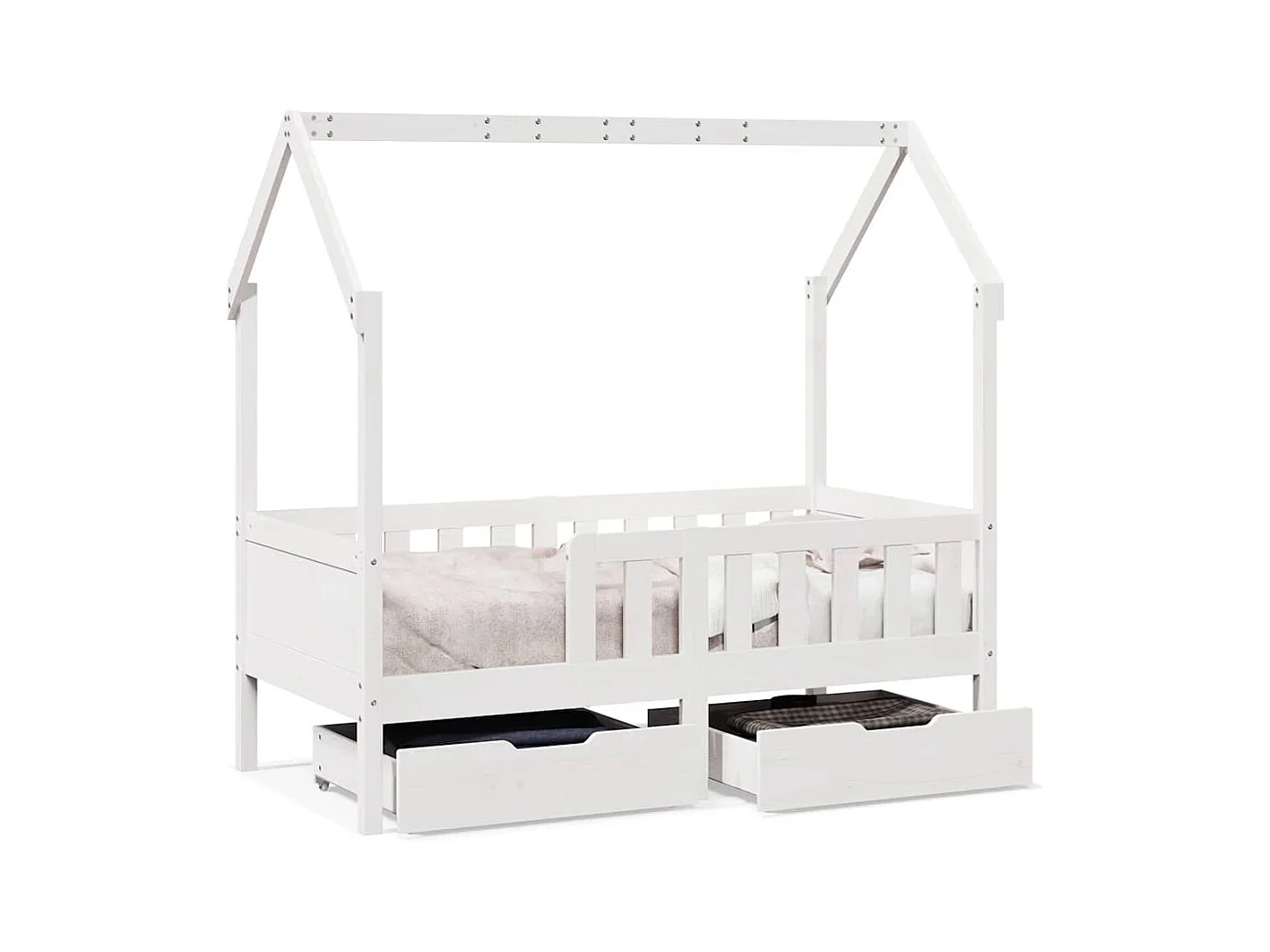 Estructura de cama infantil con cajones sin colchón 80x170 cm madera