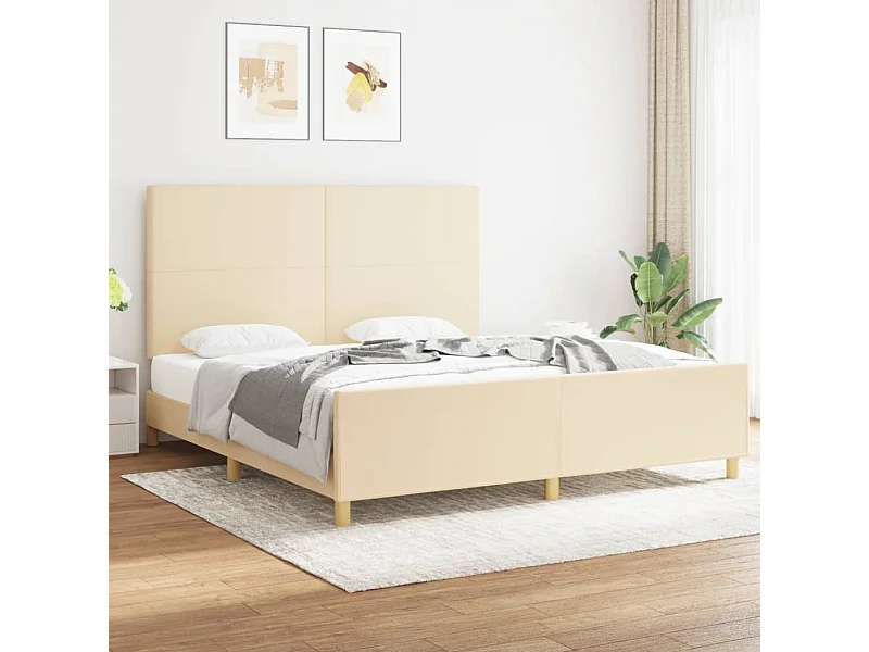 Struttura letto senza materasso crema 180x200 cm tessuto
