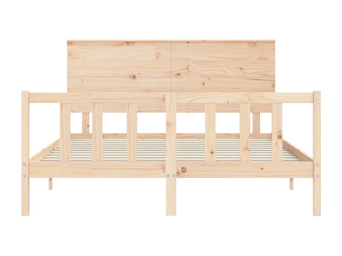 Estructura de cama sin colchón de madera maciza de pino
