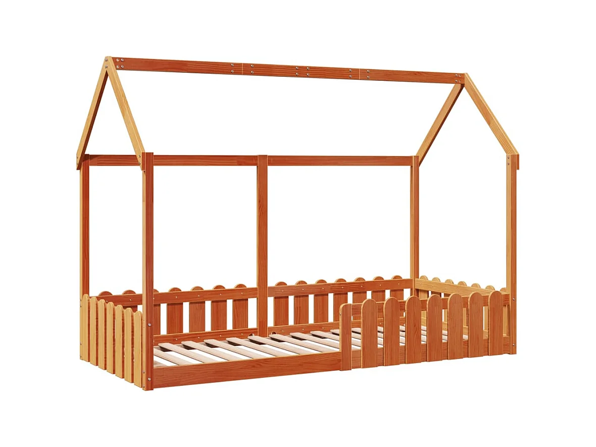 Estructura de cama infantil forma de casa sin colchón 90x190 cm