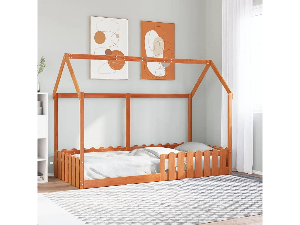 Struttura letto per bambini a forma di casa senza materasso 90x190 cm