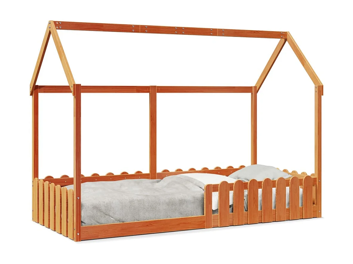 Struttura letto per bambini a forma di casa senza materasso 90x190 cm