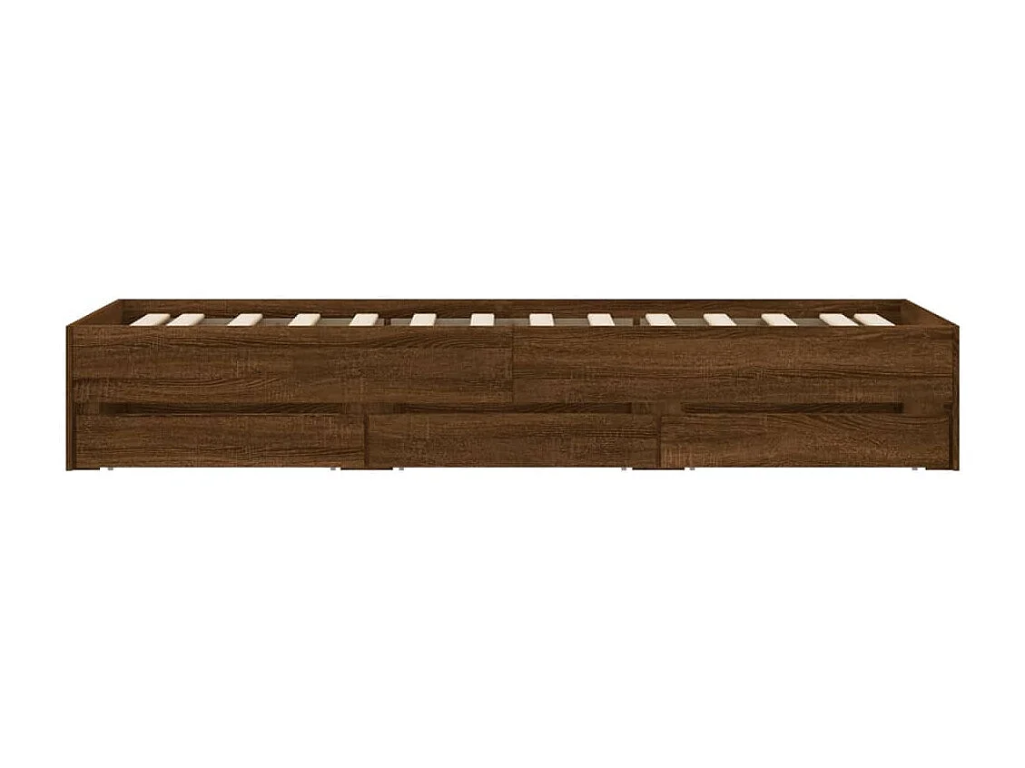 Bettgestell mit Schubladen ohne Matratze Eiche braun 90x200 cm